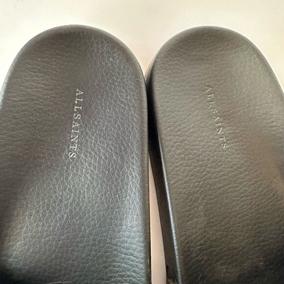 All Saints Women's Black Signet Neoprene Slides Size 9 - Picture 3 of 8